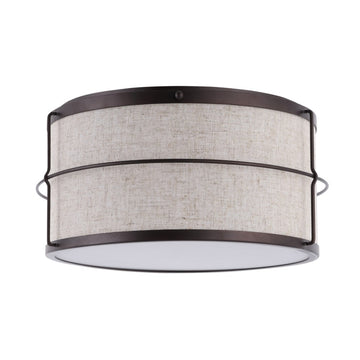 Evan 14" Rustic Farmhouse Iron LED Flush Mount - JONATHAN Y